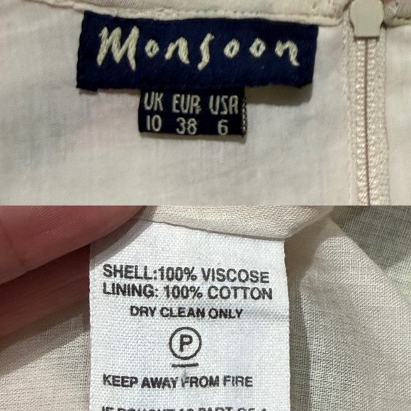 Vintage Monsoon Floral Midi Tea Dress Cottagecore Romantic Boho Size 6/Small - Picture 6 of 9